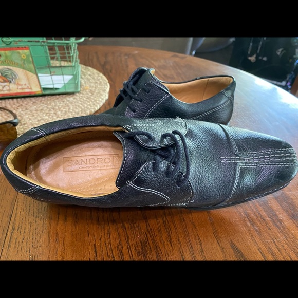 Sandro Comfort Soft & Gel Men's 8.5 Black Leather Oxford Shoes - Picture 7 of 9